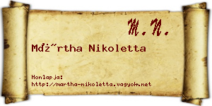 Mártha Nikoletta névjegykártya