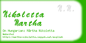 nikoletta martha business card