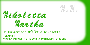 nikoletta martha business card